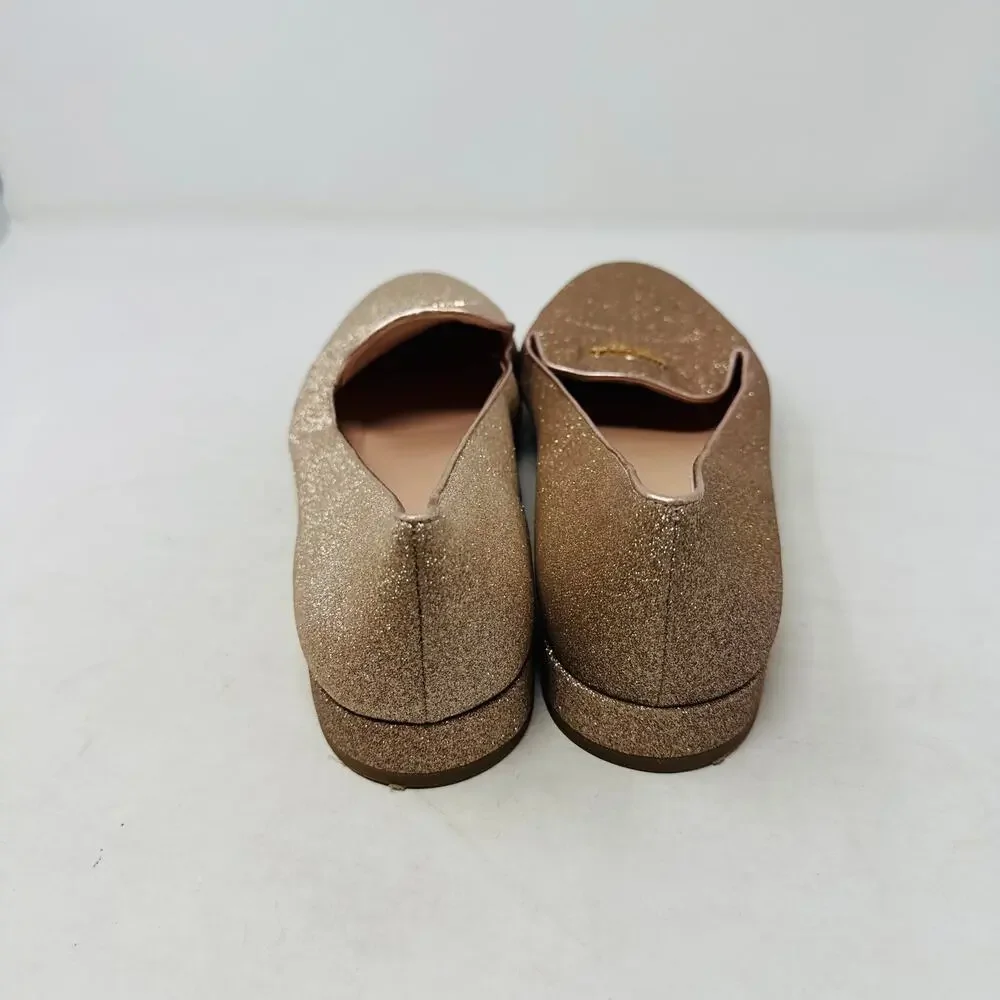 Kate Spade New York Gold Glitter Loafers Slip-On‎ Flats Party Shoes 10B